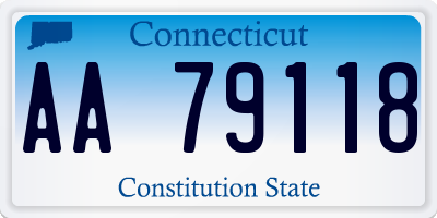 CT license plate AA79118