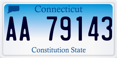 CT license plate AA79143