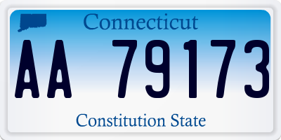 CT license plate AA79173