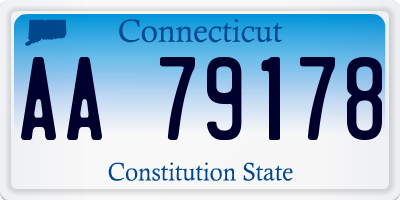 CT license plate AA79178