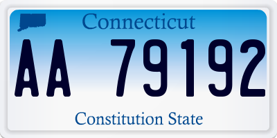 CT license plate AA79192