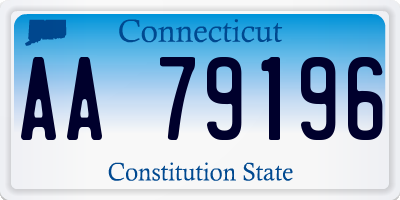 CT license plate AA79196