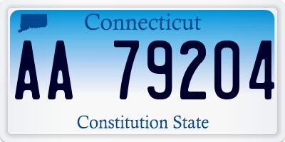 CT license plate AA79204