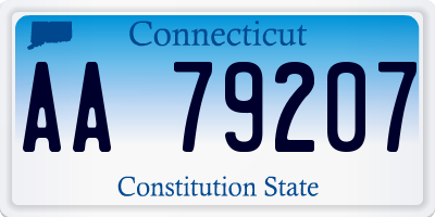 CT license plate AA79207