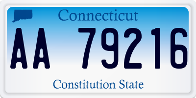 CT license plate AA79216