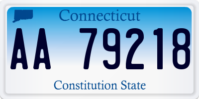 CT license plate AA79218