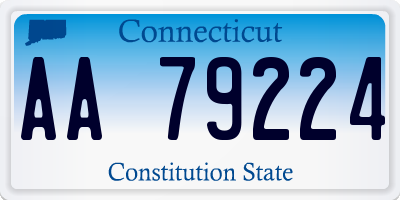 CT license plate AA79224