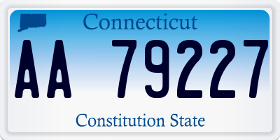 CT license plate AA79227