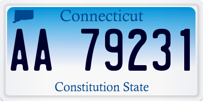 CT license plate AA79231