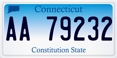 CT license plate AA79232