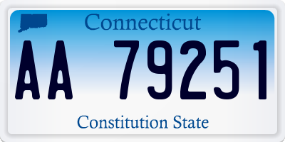 CT license plate AA79251