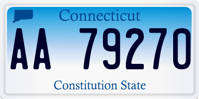 CT license plate AA79270