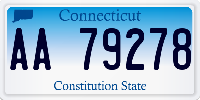 CT license plate AA79278