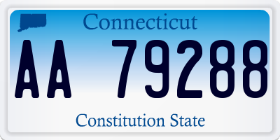 CT license plate AA79288