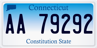 CT license plate AA79292