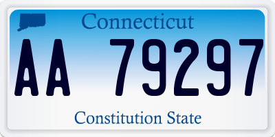 CT license plate AA79297