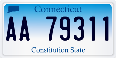 CT license plate AA79311