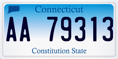 CT license plate AA79313