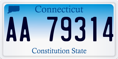 CT license plate AA79314