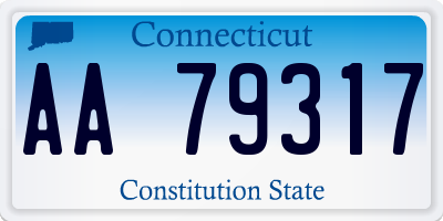 CT license plate AA79317