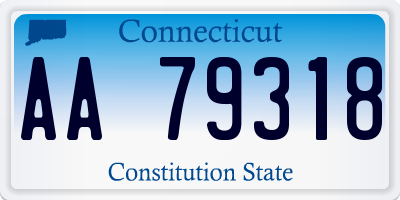 CT license plate AA79318