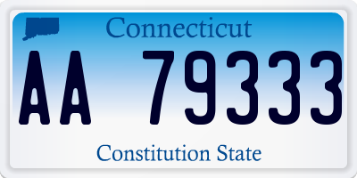 CT license plate AA79333