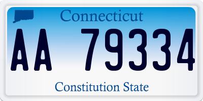 CT license plate AA79334