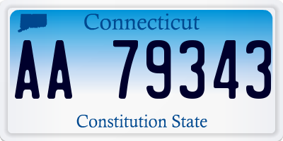 CT license plate AA79343