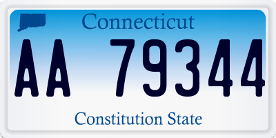 CT license plate AA79344