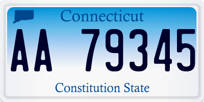 CT license plate AA79345