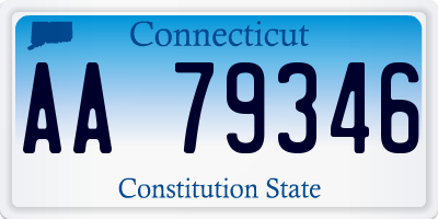 CT license plate AA79346