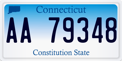 CT license plate AA79348