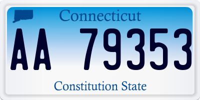 CT license plate AA79353