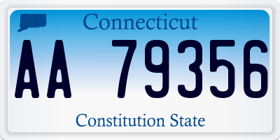 CT license plate AA79356