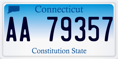 CT license plate AA79357