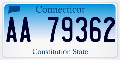 CT license plate AA79362