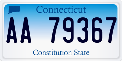 CT license plate AA79367