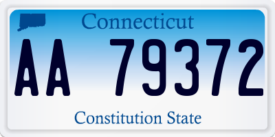 CT license plate AA79372