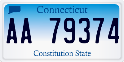 CT license plate AA79374