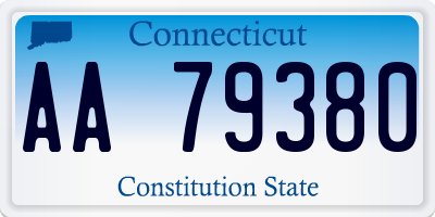 CT license plate AA79380