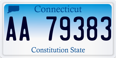 CT license plate AA79383