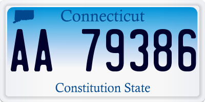 CT license plate AA79386