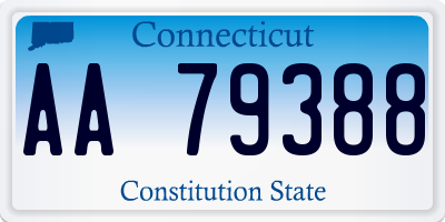 CT license plate AA79388