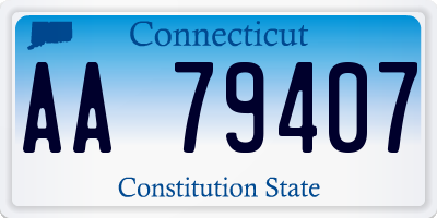 CT license plate AA79407