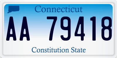 CT license plate AA79418