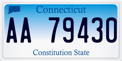 CT license plate AA79430