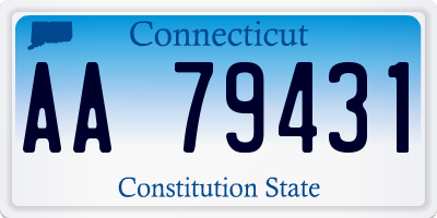 CT license plate AA79431