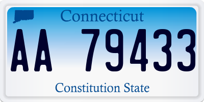 CT license plate AA79433