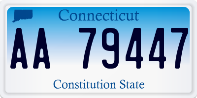 CT license plate AA79447