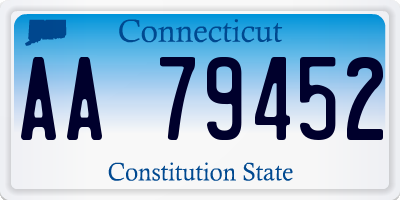 CT license plate AA79452